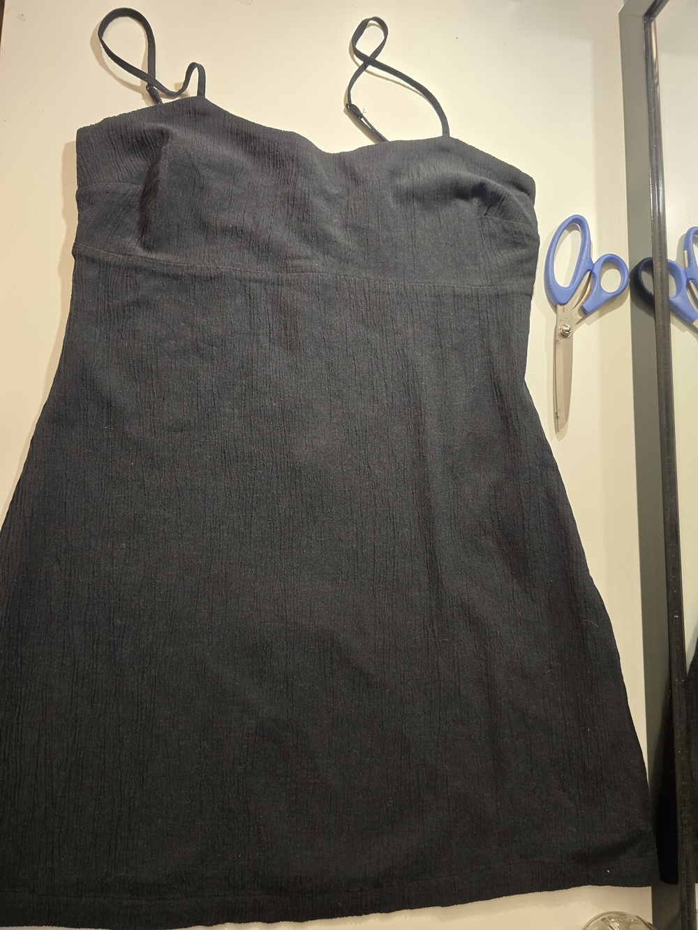 Classic Banana Republic Black Spaghetti-Strap Crepe Dress
